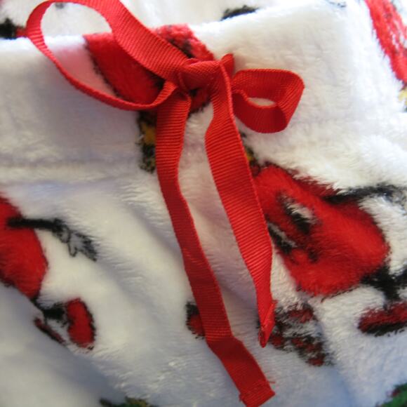 Christmas Pajama Pants Trees Ornaments Size S Women White Multi Fleece Warm Cozy - Picture 6 of 8
